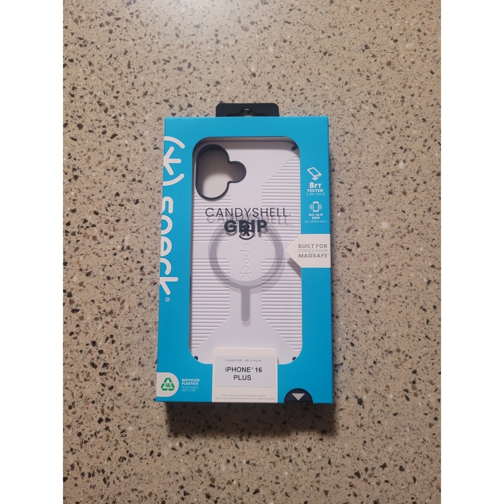 Speck Candyshell Grip White iPhone 16 Plus Protective Magsafe Microban Case